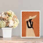 Quadro Mulher Negra Boho Fundo Terracota