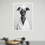 Quadro Para Banheiro Cachorrinha de Roupão