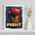 Quadro Poster Luva De Boxe - Fight