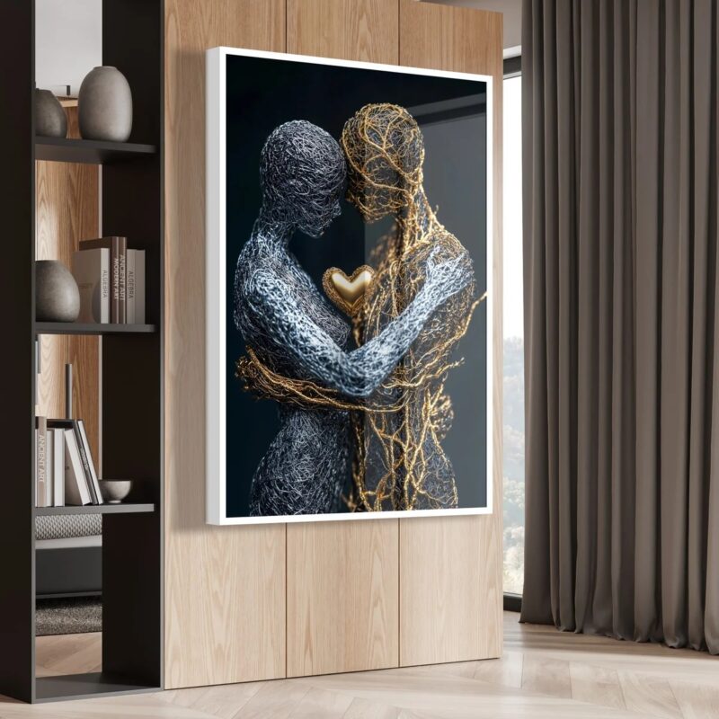 Quadro Casal Conexão Entre Almas - 70x50 Cm