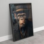 Quadro Chipanzé Gangster - 70x50 Cm