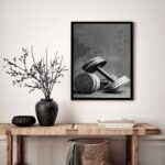 Quadro Decorativo Academia Halteres P&B - 70x50 cm