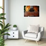 Quadro Decorativo Acústico Violão Artesanal - 50x70 cm