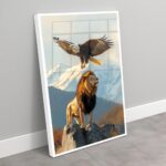 Quadro Decorativo Águia e Leão - 70x50 Cm