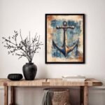 Quadro Decorativo Âncora Vintage - 70x50 cm
