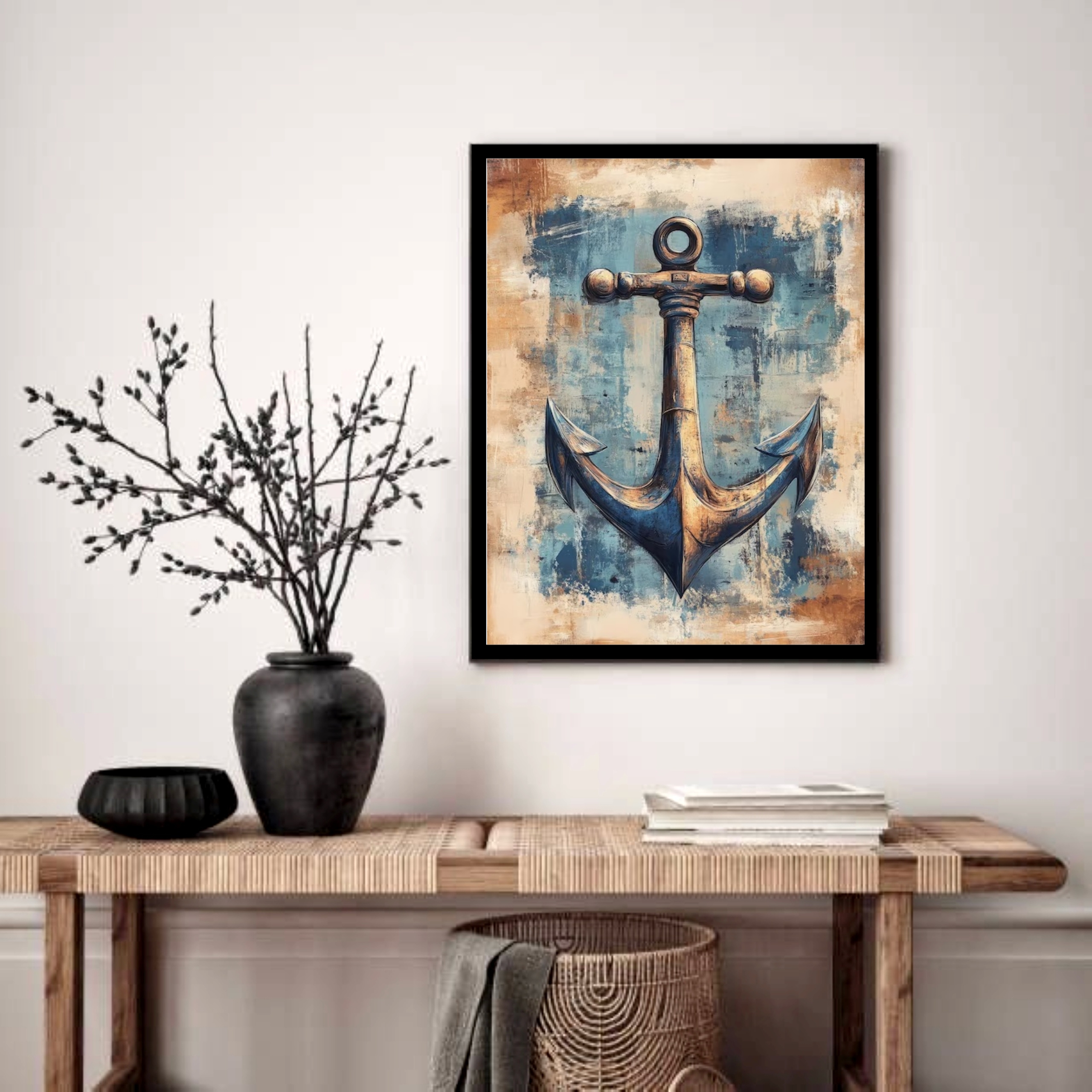 Quadro Decorativo Âncora Vintage - 70x50 cm