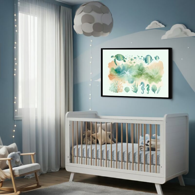 Quadro Decorativo Animais Marinhos - 50x70 cm