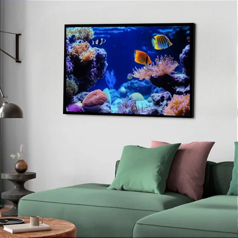 Quadro Decorativo Aquário Peixes Corais - 50x70 cm