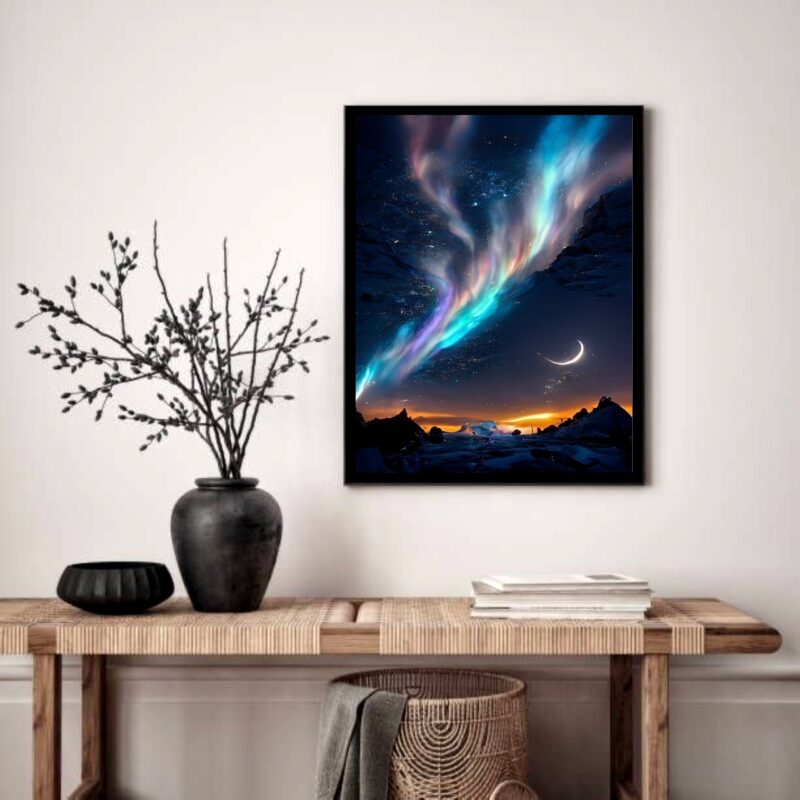 Quadro Decorativo Aurora Boreal - 70x50 cm