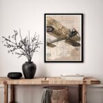 Quadro Decorativo Avião Antigo - 70x50 cm