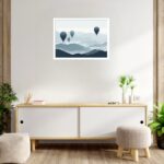 Quadro Decorativo Balão Céu Névoa - 50x70 cm