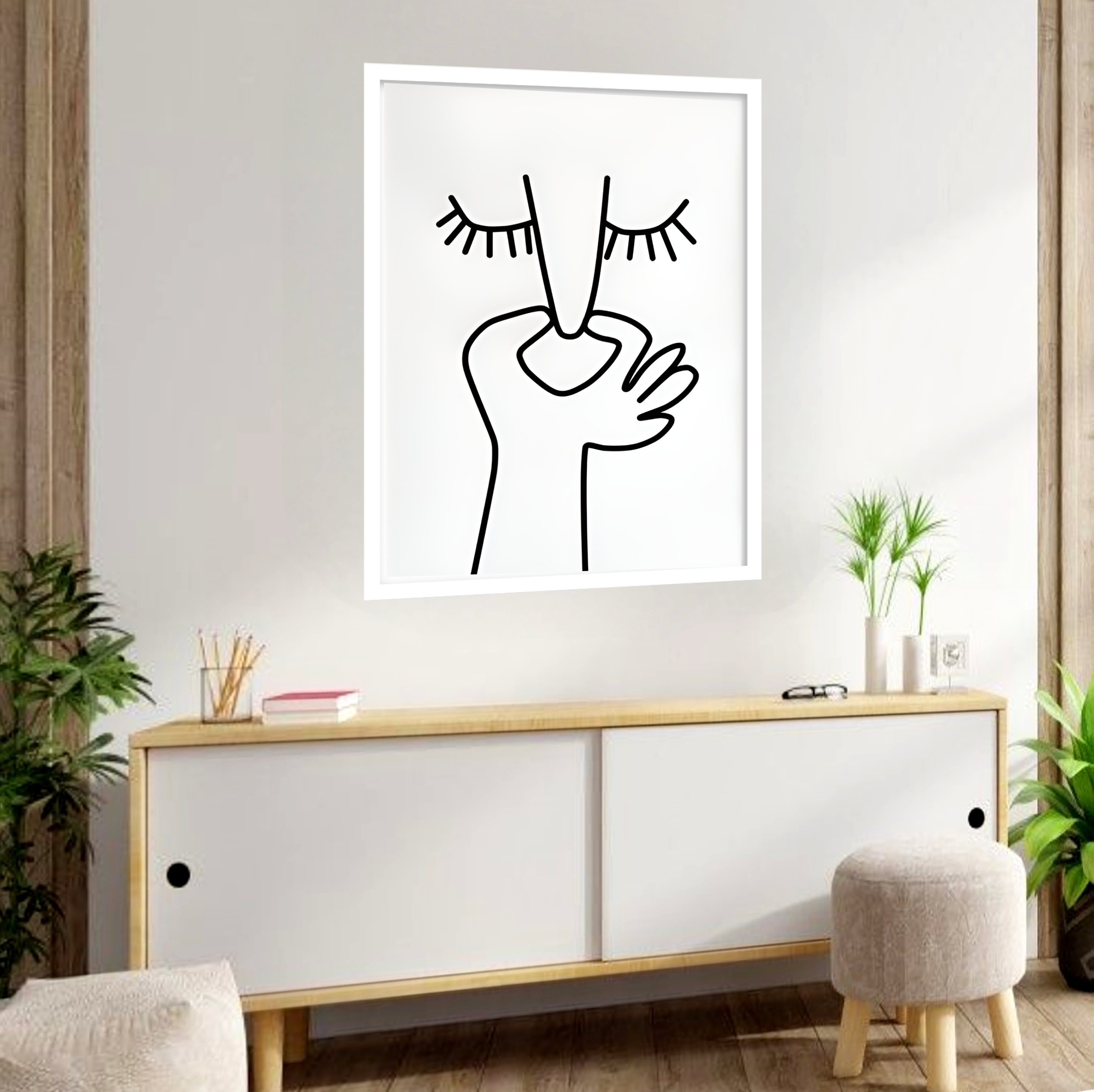 Quadro Decorativo Banheiro Minimalista - 70x50 cm