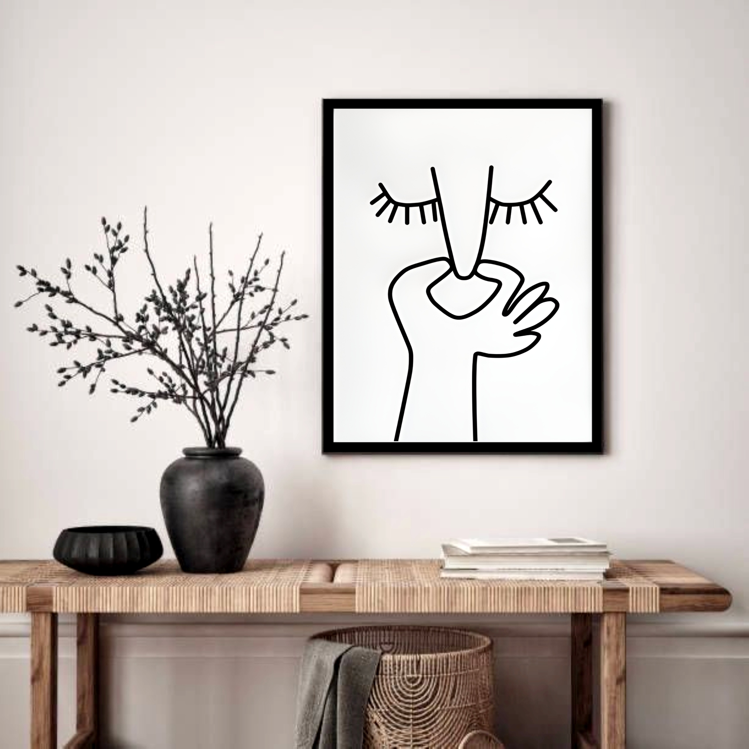 Quadro Decorativo Banheiro Minimalista - 70x50 cm