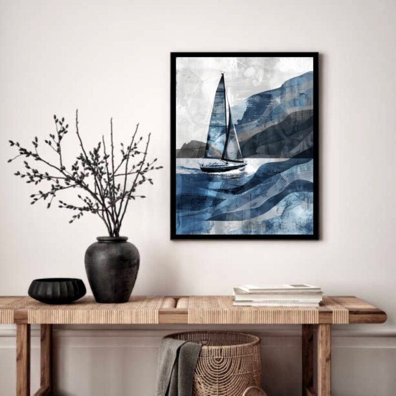 Quadro Decorativo Barco Veleiro - 70x50 cm