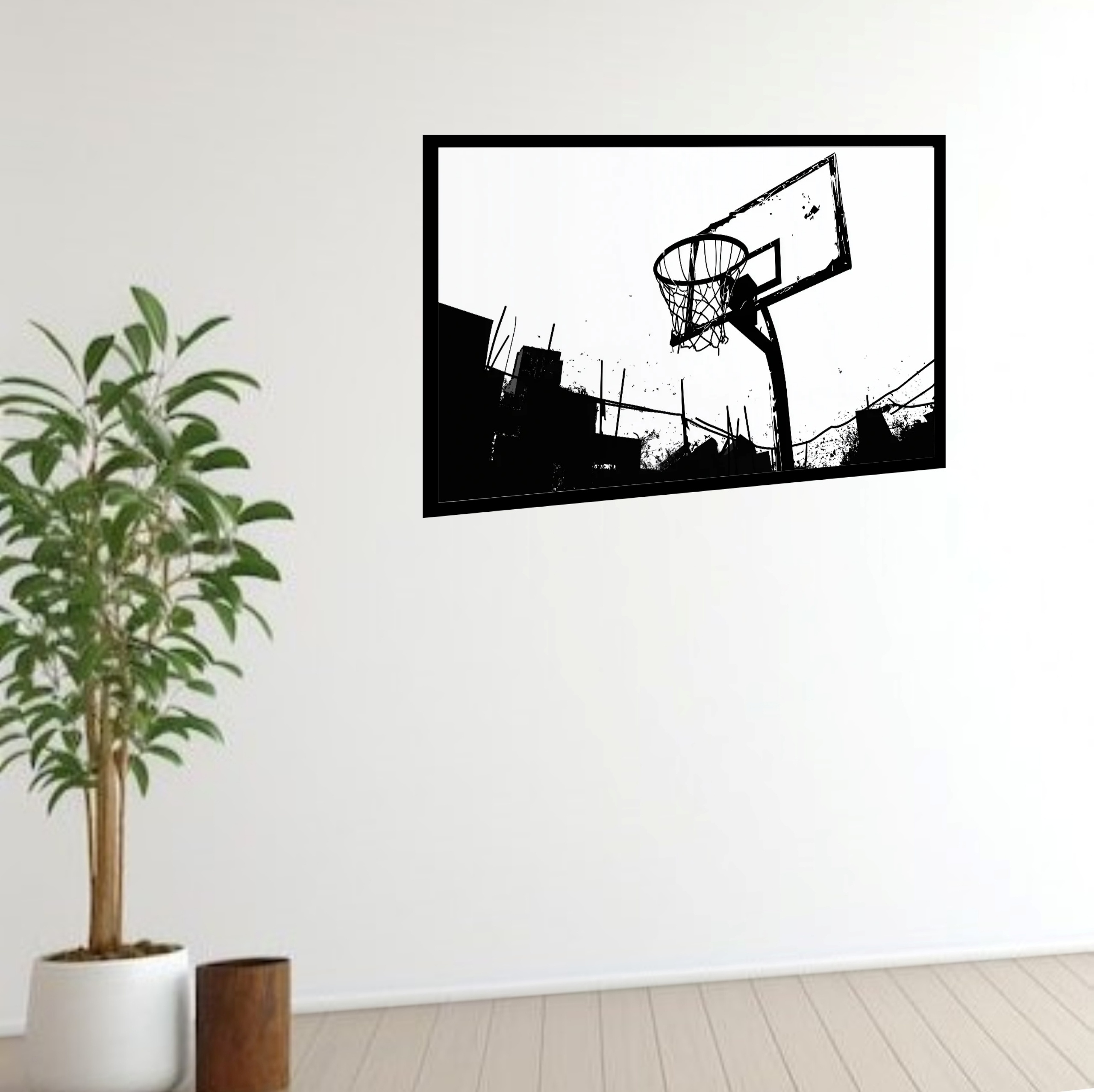 Quadro Decorativo Basquete Gráfico - 50x70 cm