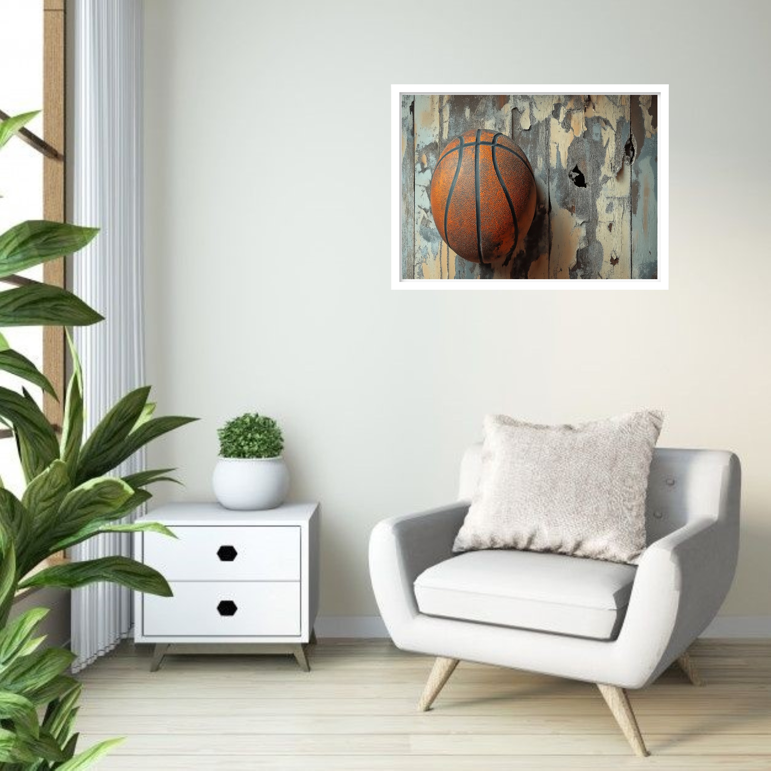 Quadro Decorativo Basquete Vintage - 50x70 cm