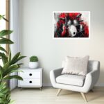 Quadro Decorativo Bateria Guitarra Vermelho - 50x70 cm