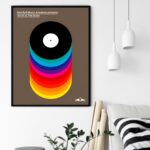 Quadro Decorativo Bauhaus Discos Cores - 70x50 cm