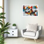 Quadro Decorativo Beija-Flor Abstrato - 50x70 cm