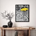 Quadro Decorativo Bicicleta Margaridas - 70x50 cm