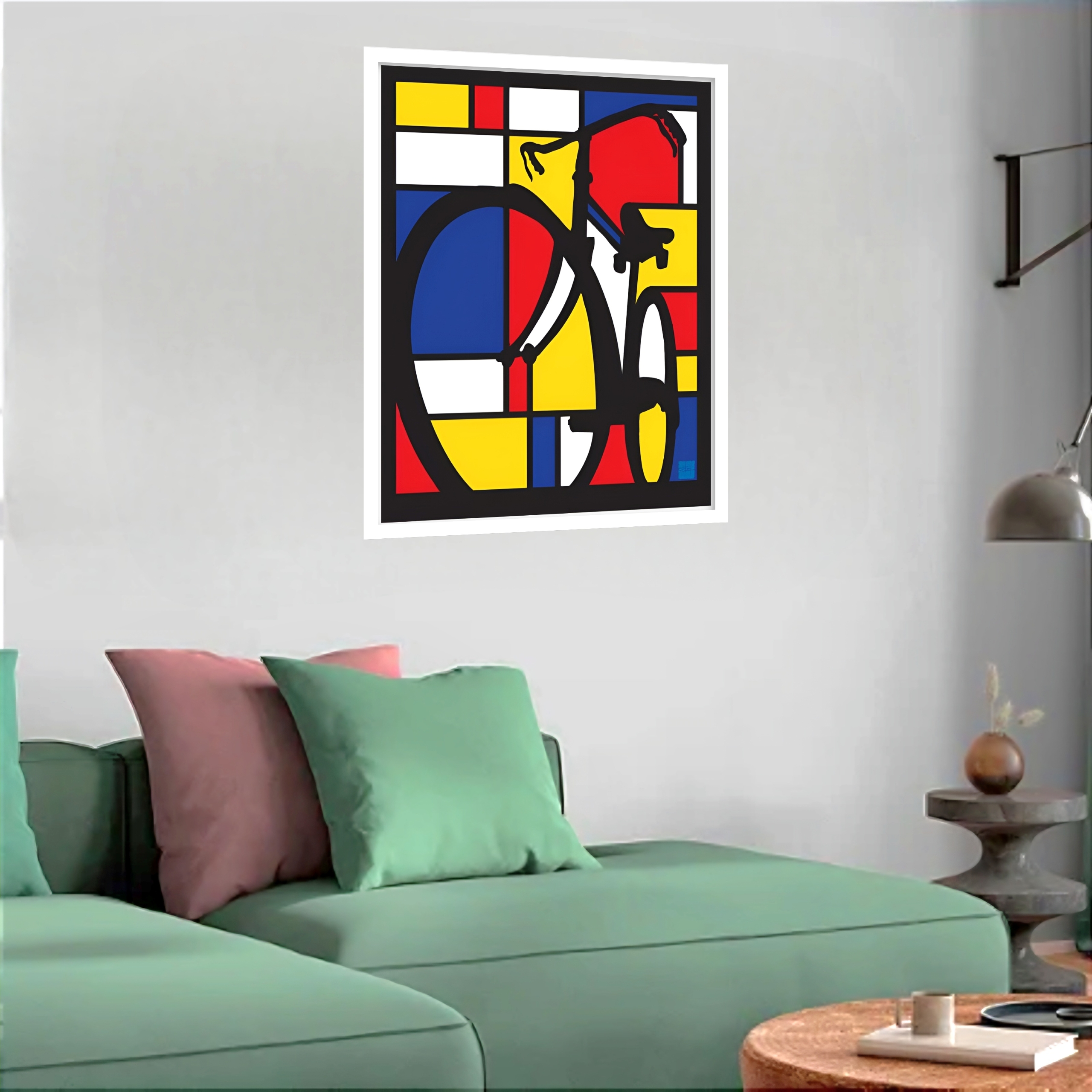 Quadro Decorativo Bicicleta Mondrian - 70x50 cm