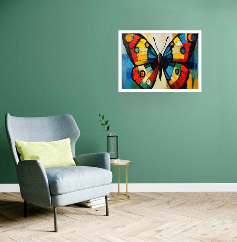 Quadro Decorativo Borboleta Abstrata - 50x70 cm