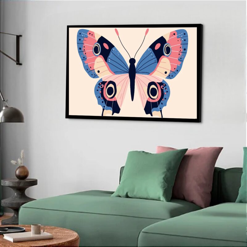 Quadro Decorativo Borboleta Azul Rose - 50x70 cm