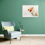 Quadro Decorativo Borboleta Flor Laranja - 50x70 cm