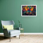 Quadro Decorativo Borboleta Floral - 50x70 cm