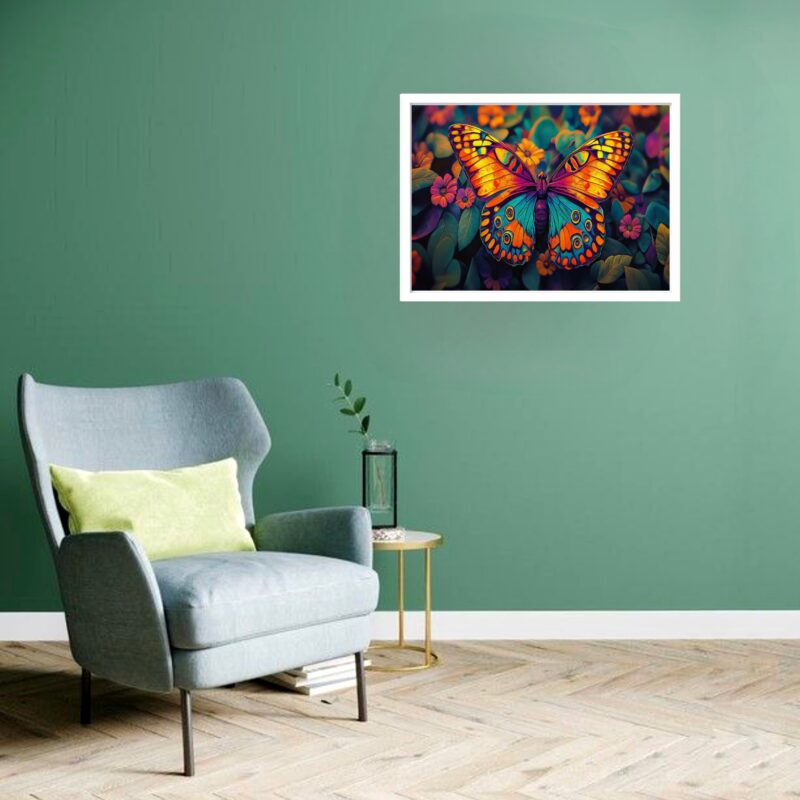 Quadro Decorativo Borboleta Floral - 50x70 cm