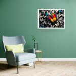 Quadro Decorativo Borboleta Fundo Borboletas - 50x70 cm