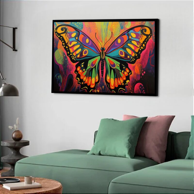 Quadro Decorativo Borboleta Ilustração - 50x70 cm