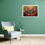 Quadro Decorativo Borboleta Ilustração - 50x70 cm