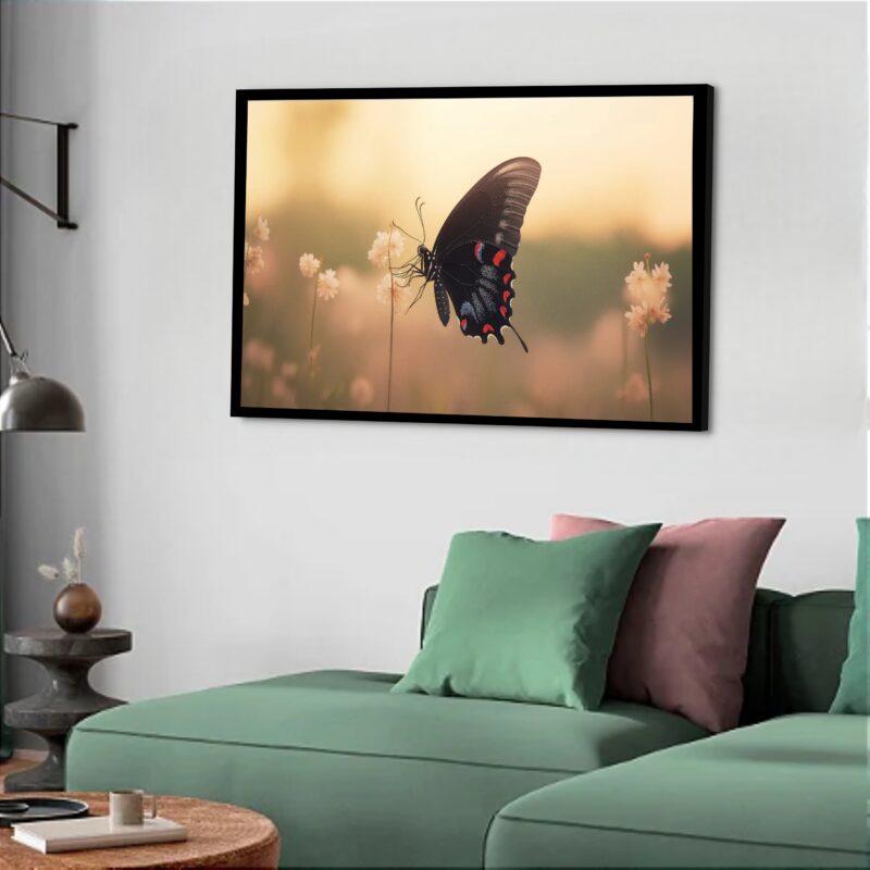 Quadro Decorativo Borboleta Jardim - 50x70 cm