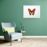 Quadro Decorativo Borboleta Laranja - 50x70 cm