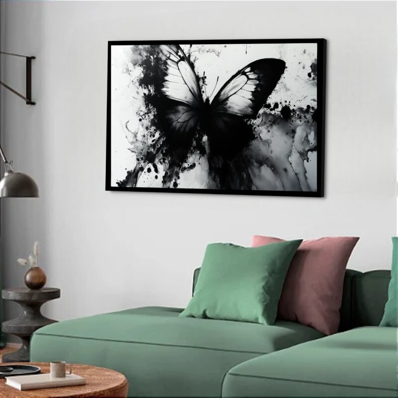 Quadro Decorativo Borboleta Monocromática - 50x70 cm