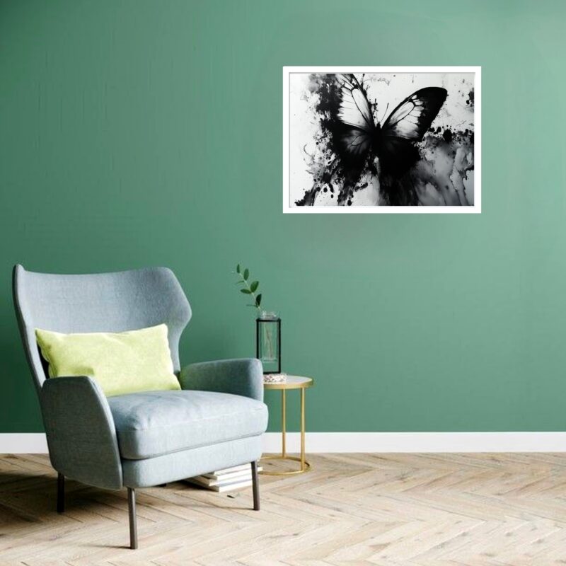 Quadro Decorativo Borboleta Monocromática - 50x70 cm