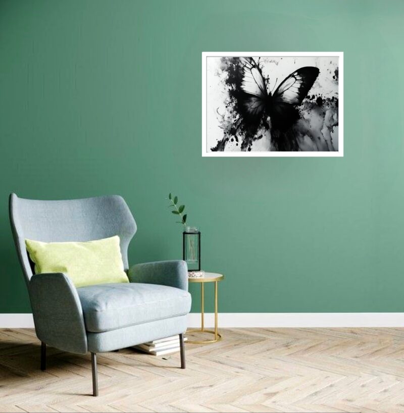 Quadro Decorativo Borboleta Monocromática - 50x70 cm