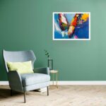 Quadro Decorativo Borboleta Painel Azul - 50x70 cm