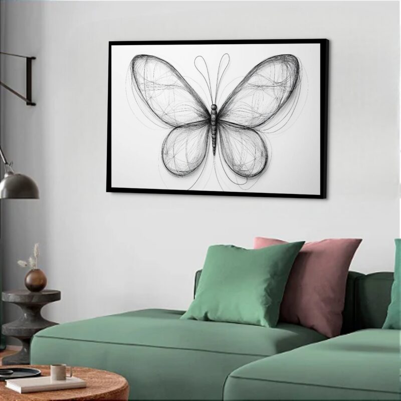 Quadro Decorativo Borboleta Rascunho - 50x70 cm