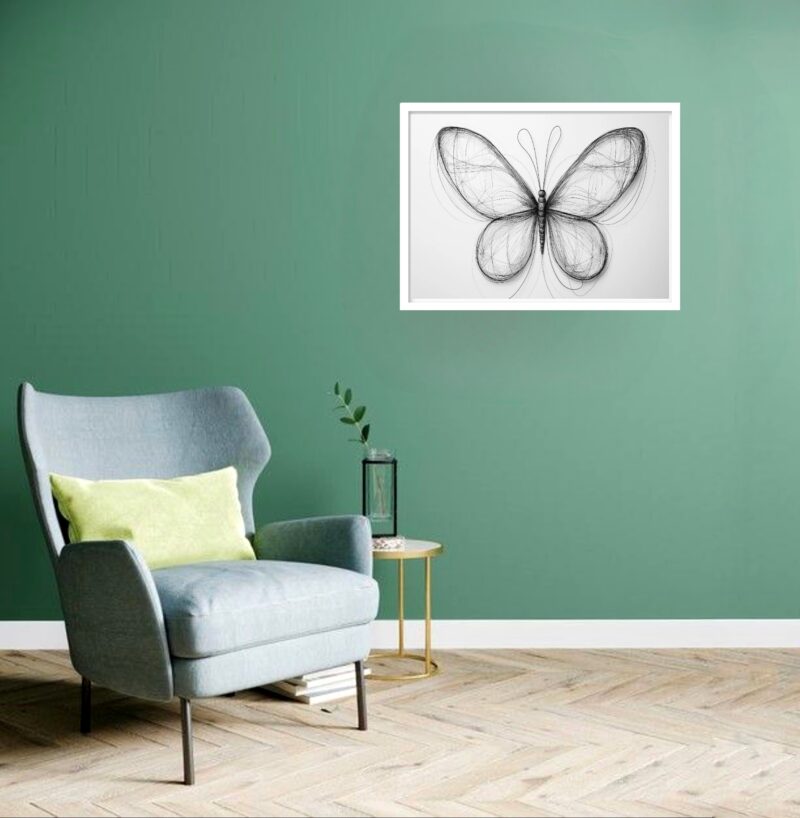 Quadro Decorativo Borboleta Rascunho - 50x70 cm