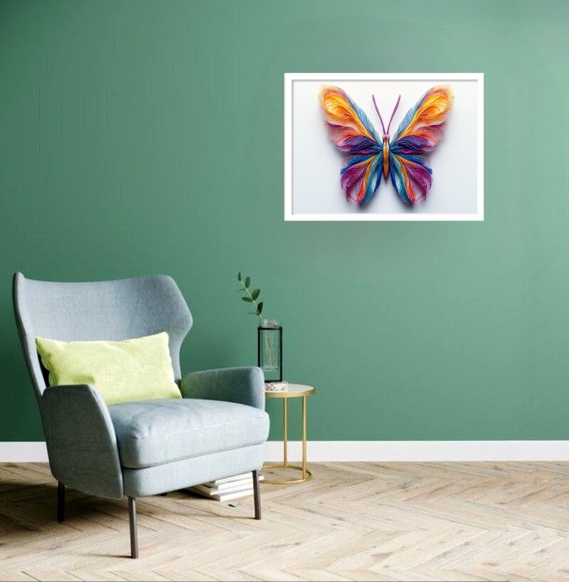 Quadro Decorativo Borboleta Trançada - 50x70 cm