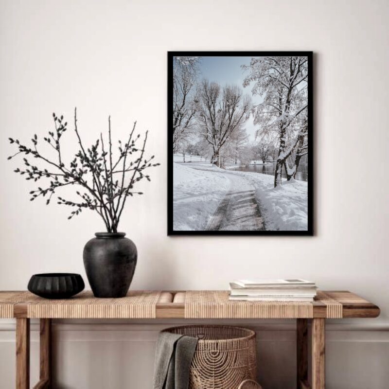 Quadro Decorativo Bosque Nevado - 70x50 cm
