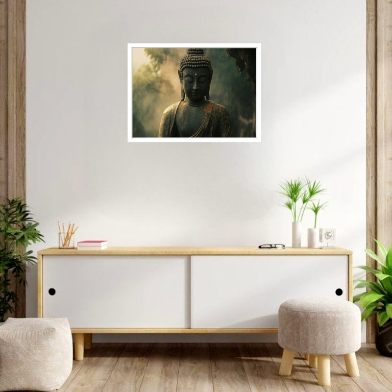 Quadro Decorativo Buda Pedra - 50x70 cm