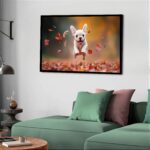 Quadro Decorativo Buldogue Correndo Feliz - 50x70 cm