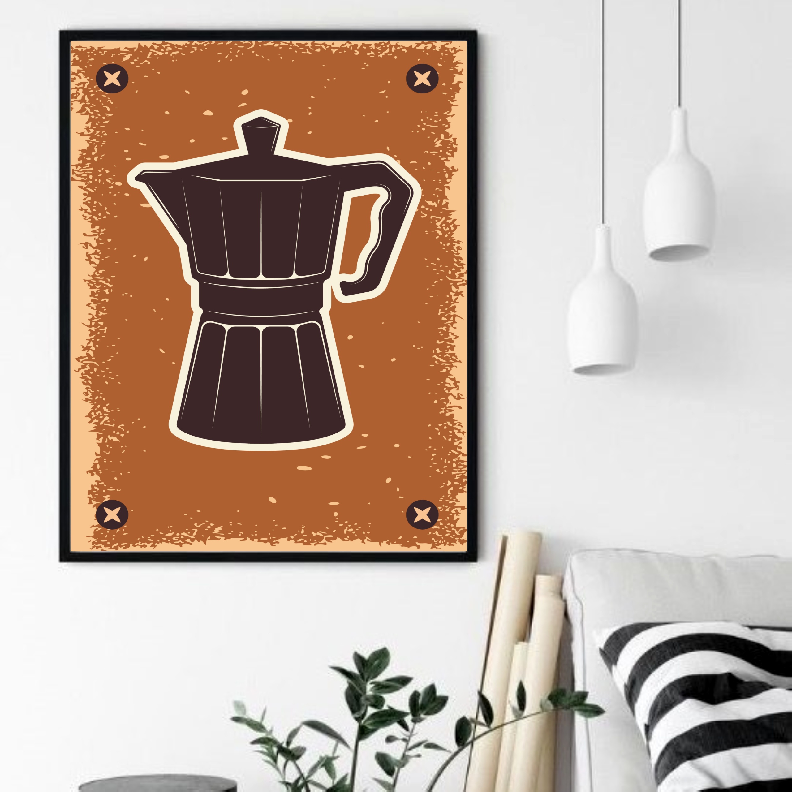 Quadro Decorativo Bule Café - 70x50 cm