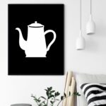 Quadro Decorativo Bule Café P&B - 70x50 cm