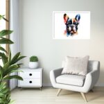 Quadro Decorativo Bulldog Francês Aquarela - 50x70 cm