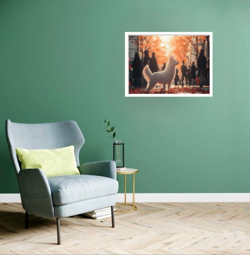 Quadro Decorativo Cachorro Cidade - 50x70 cm
