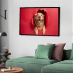 Quadro Decorativo Cachorro Papel Rasgado - 50x70 cm